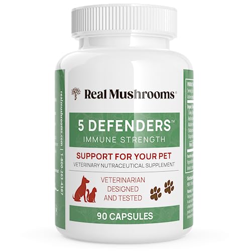 5 Defenders Pet Supplement - Immune Support with Real Mushrooms, Vet-Approved - 90 Capsules