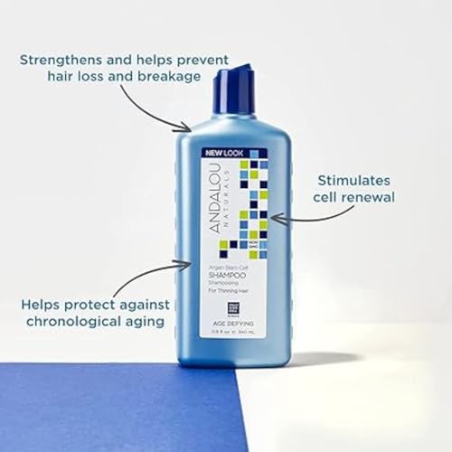 Andalou Naturals Argan Stem Cell Shampoo - Strengthens Thinning Hair, Sulfate-Free - 11.5oz