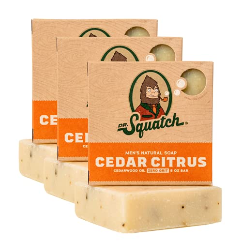 Dr. Squatch Bar Soap Set - Handmade with Natural Ingredients, Cedar Citrus Scent - 3 Pack