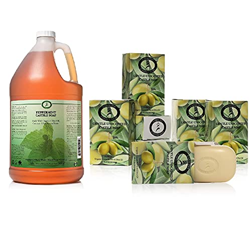 Liquid Peppermint Castile Soap - Vegan, Moisturizing & Versatile Body Wash - 1 Gallon