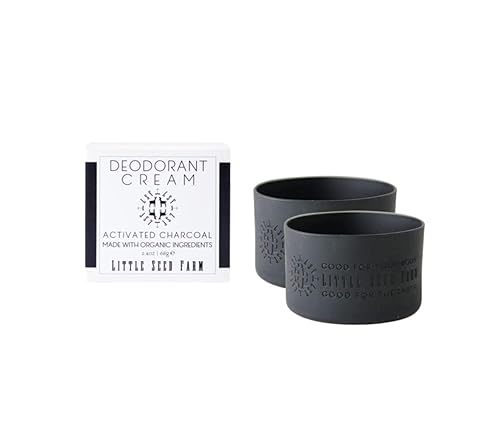 Little Seed Farm Natural Deodorant Cream - 24-Hour Odor Control, Charcoal Infused - 2.4 oz