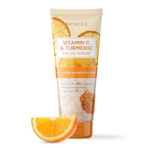 Skin 2.0 Vitamin C & Turmeric Face Scrub - Brightens, Soothes & Revitalizes - 6.76 Fl Oz