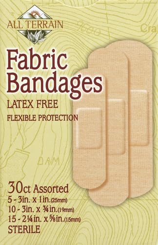 All Terrain Fabric Bandages - Latex-Free, Flexible Protection for Minor Wounds - 30 Count