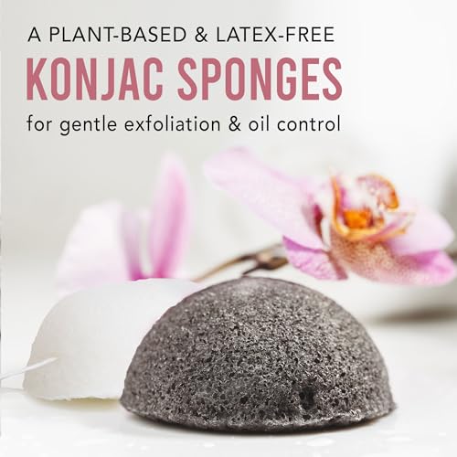 Beauty by Earth Facial Cleansing Sponge Set - Gentle Exfoliation, 100% Natural - 2 Pack