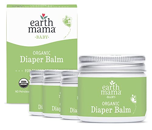 Earth Mama Diaper Balm - EWG Verified, Petroleum-Free, Calendula for Sensitive Skin - 4-Pack
