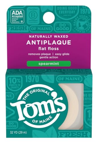 Tom's of Maine Dental Floss - Strong, Easy Glide, No Artificial Flavors - Spearmint, 32 yd
