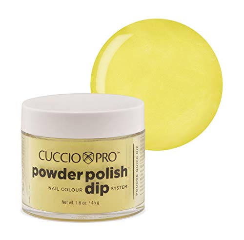Cuccio Colour Powder Nail Polish - Vibrant Neon Yellow, Long-Lasting, Strengthening Formula - 1.6oz