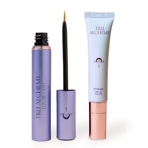 Tru Alchemy Eye Serum & Lash Elixir - Reduces Puffiness, Nourishes Lashes - 0.5oz + 0.25oz