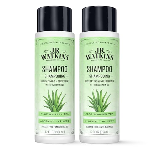 J.R. Watkins Daily Hydration Shampoo - Nourishing Aloe & Green Tea, 12 fl oz (Pack of 2)