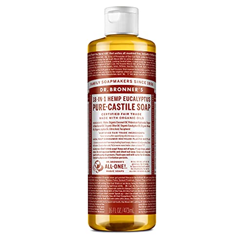 Dr. Bronner's Pure-Castile Liquid Soap - Organic Oils, 18-in-1 Versatile Uses - Eucalyptus, 16oz