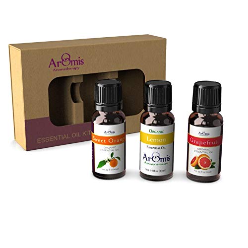 ArOmis Citrus Essential Oil Kit - 100% Pure Sweet Orange, Lemon, Grapefruit - 3x10ml