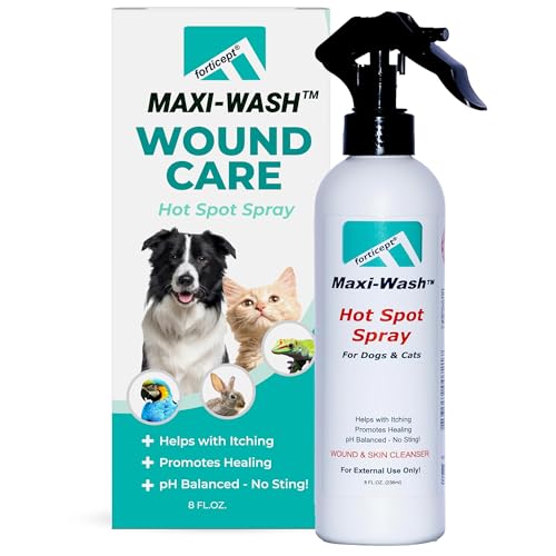Forticept Maxi-Wash Hot Spot Spray - Wound Care & Itch Relief for Dogs & Cats - 8 oz