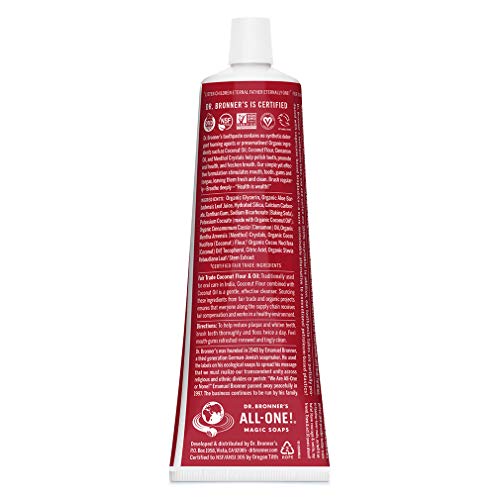 Dr. Bronner’s All-One Toothpaste - Natural Whitening, Vegan, Fluoride-Free - Cinnamon, 5oz, 3-Pack