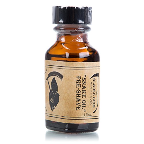 The Blades Grim Pre-Shave Oil - Hydrates Skin, Lifts Hair, All Natural - 1oz Drip Top Bottle