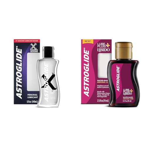 Astroglide X Premium Silicone Personal Lubricant - Long-Lasting, Hypoallergenic, Vegan - 5oz & 2.5oz