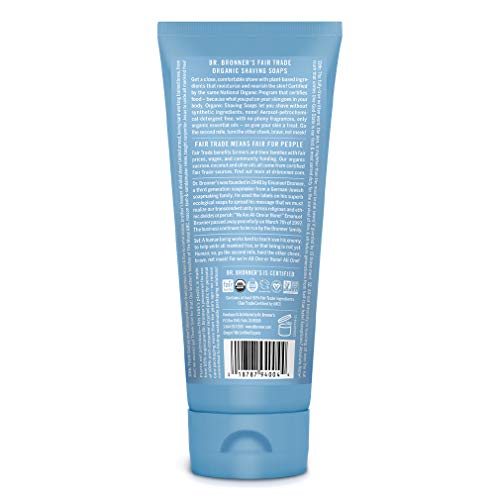 Dr. Bronner's Organic Shaving Soap - Moisturizes & Soothes with Fair Trade Ingredients - 7oz