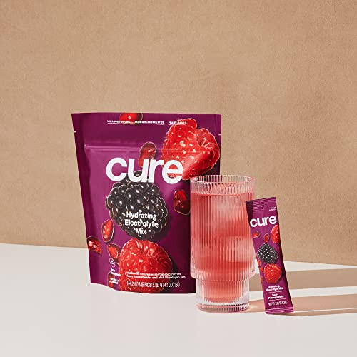 Cure Hydration Powder Packets - Rapid Electrolyte Absorption, Coconut Water, Vegan, 28 Packets
