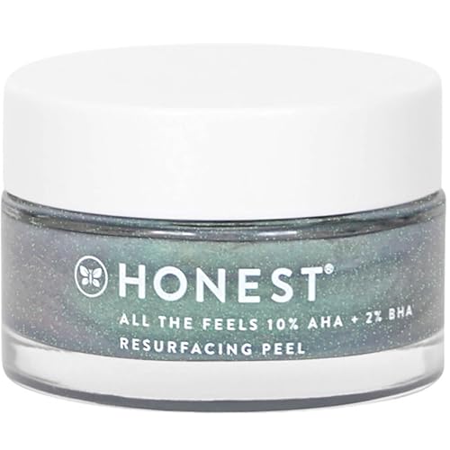 Honest Beauty Facial Peel - Deep Exfoliation, Vegan & Cruelty Free - 10% AHA + 2% BHA, 1.7 oz