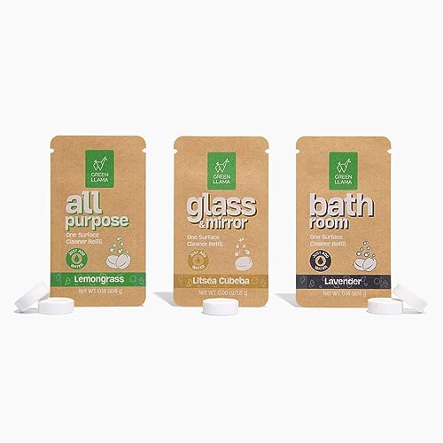 Green Llama Household Cleaner Tablets - Natural Stain Removal, Compostable Pack, 12ct