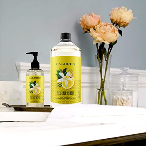 Caldrea Hand Soap Refill - Gentle Cleanser with Aloe Vera, Olive Oil & Sea Salt Neroli - 32oz