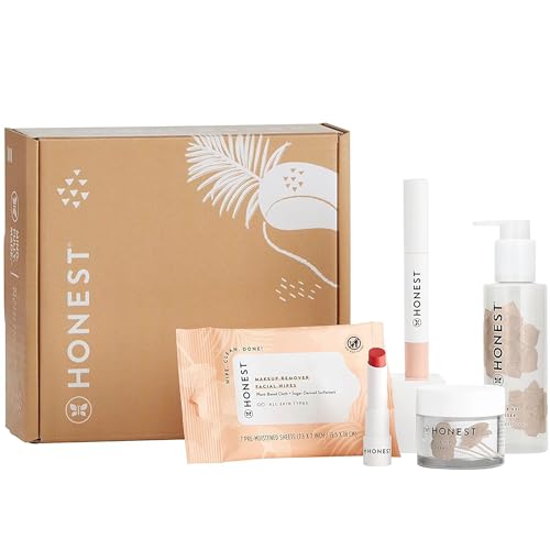 Honest Beauty Skin Care Set - 5 Essential Products, Vegan & Cruelty-Free - Gentle Cleanser, 72 Wipes