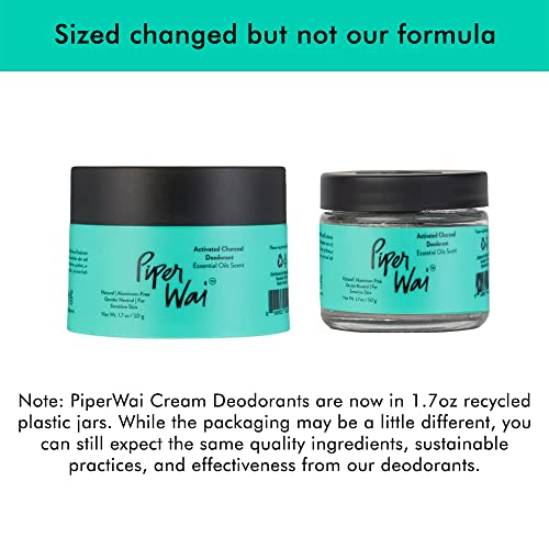 PiperWai Natural Charcoal Deodorant - Long-Lasting Odor Protection, Ocean Waste Plastic - 2oz