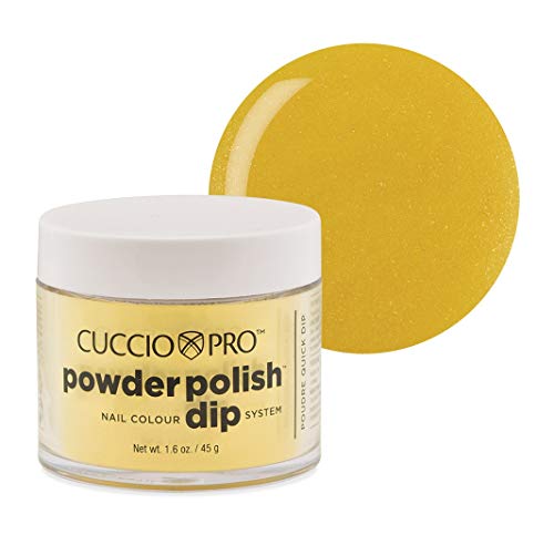 Cuccio Colour Powder Nail Polish - Bright Sunshine Yellow, Strengthens & Lasts - 2oz