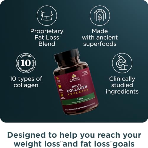 Ancient Nutrition Advanced Collagen Protein - Supports Weight Loss & Metabolism Boost - 90 Count