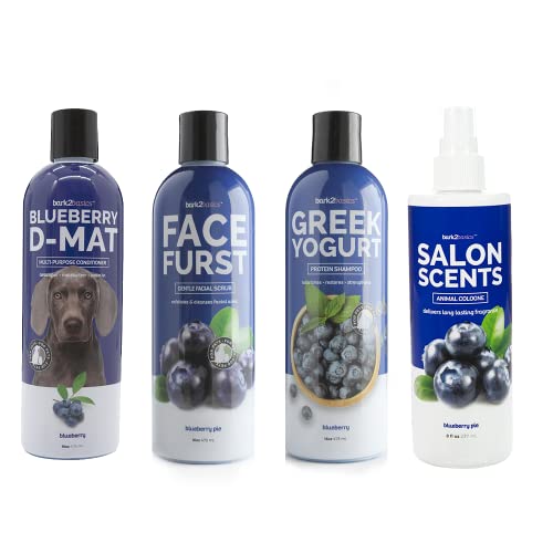Bark2Basics Blueberry Bundle - Moisturizing Pet Shampoo & Conditioner, Natural Ingredients - 16 oz