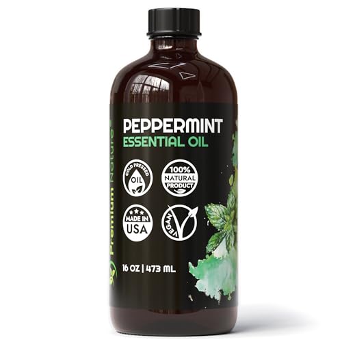 Premium Nature Peppermint Essential Oil - Aromatherapy, Hair & Skin Benefits - 16oz