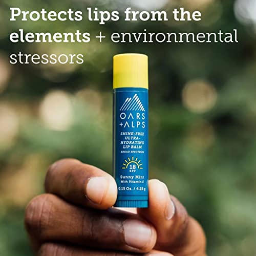 Oars + Alps Lip Balm - Ultra Hydrating, Clear Application, Alpine Mist - 2 Pack, 0.3 Oz