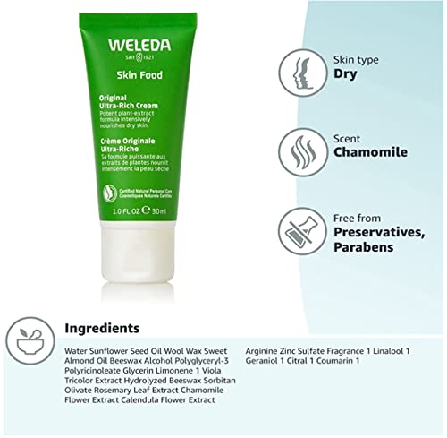 Weleda Skin Food Original Body Cream - Ultra-Rich Moisturizer, Plant Extracts - 1oz