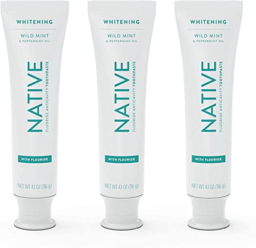 Native Toothpaste - Whitens Teeth, Fights Cavities, Naturally-Derived Ingredients - 4.1oz, Wild Mint