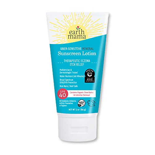 Earth Mama Mineral Sunscreen SPF 40 - Safe for Sensitive Skin, Non-Nano Zinc - 3 oz