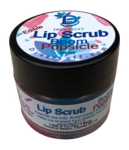 Diva Stuff Lip Scrub - Soft, Smooth Lips, Gentle Exfoliation & Hydration - Boom Popsicle, ¼ oz