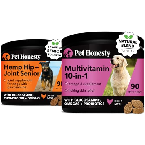 Pet Honesty Senior Hemp Pet Supplement - Joint Mobility & Vitality Boost, Chicken Flavor - 90 ct