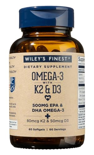 Wiley's Finest Omega-3 Fish Oil Softgels - Supports Heart & Bone Health, MSC Certified - 60ct