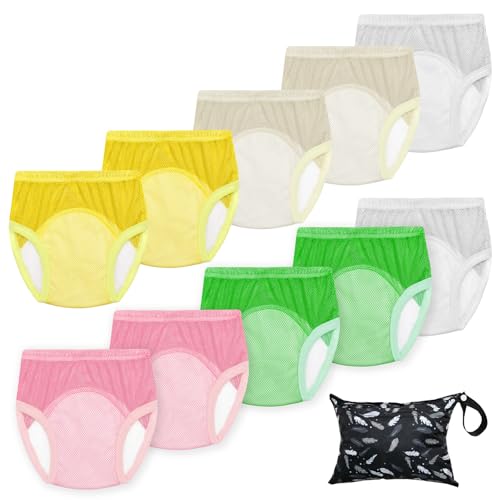 EZ Moms Potty Training Underwear for Girls - 5-Layer Absorbency, Breathable Cotton, 10-Pack