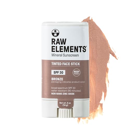 Raw Element Tinted Face Sunscreen - SPF 30+ Moisturizer, Non-Toxic, Water Resistant - 0.5 oz