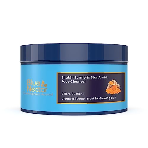 Blue Nectar Turmeric Face Mask - Brightens Skin, Reduces Tan, 9 Herbal Ingredients - 3.5oz