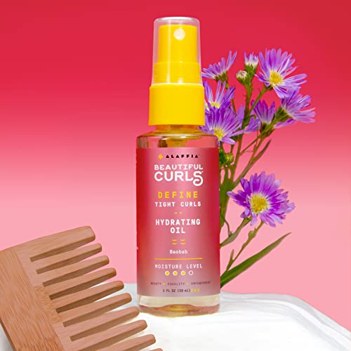 Alaffia Hair Oil Spray - Moisturizes & Strengthens Curly Hair with Argan & Baobab - 2 Fl Oz