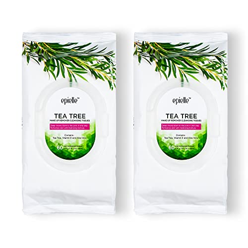Epielle Makeup Remover Wipes - Deep Cleansing with Cucumber Extracts, Hypoallergenic - 60ct, 2-Pack