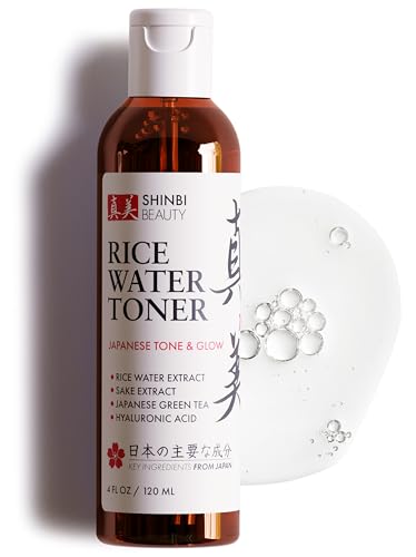 Shinbi Beauty Japanese Rice Water Toner - Brightens, Hydrates with Sake & Green Tea - 4 FL OZ