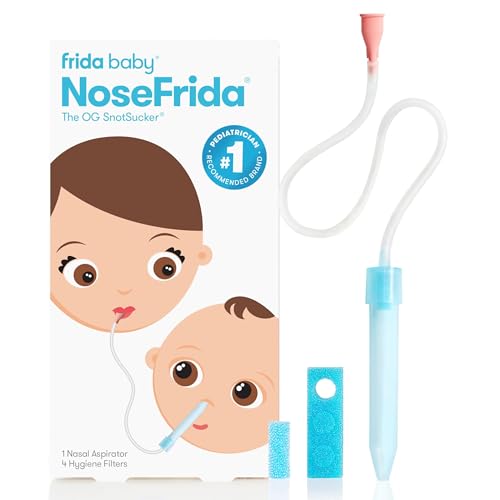 FridaBaby Nasal Aspirator - Gentle Congestion Relief, Hygienic Filters Included - Clear