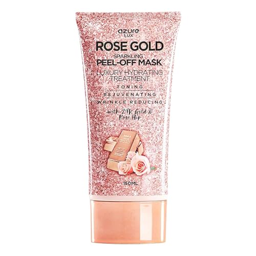 AZURE Rose Gold Hydrating Peel Off Face Mask - Anti-Aging, 24K Gold & Rose Hip Oil - 5.07 fl. oz.