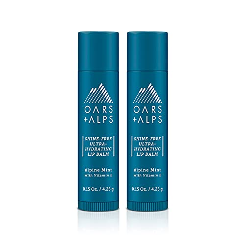 Oars + Alps Lip Balm - Ultra Hydrating, Clear Application, Alpine Mist - 2 Pack, 0.3 Oz