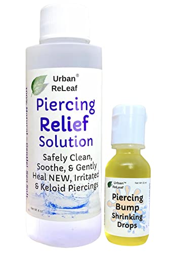 Urban ReLeaf Piercing Aftercare Set - Fast Relief for Irritated Piercings, 100% Natural - 2oz