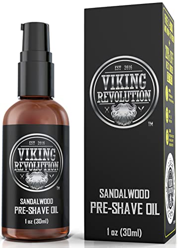 Viking Pre-Shave Oil for Men - Silky Smooth, All-Natural Sandalwood Scent - 2oz
