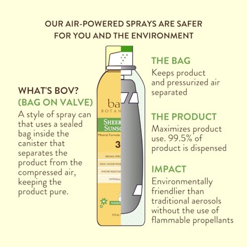 Babo Botanicals Sheer Zinc Sunscreen Spray SPF30 - Gentle, Water Resistant, Fragrance-Free - 6oz