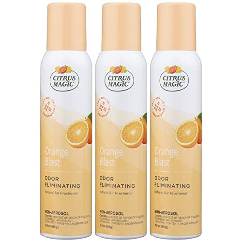 Citrus Magic Air Freshener Spray - Natural Odor Eliminator, Pet & Kid Safe - Orange Blast, 3oz Pack